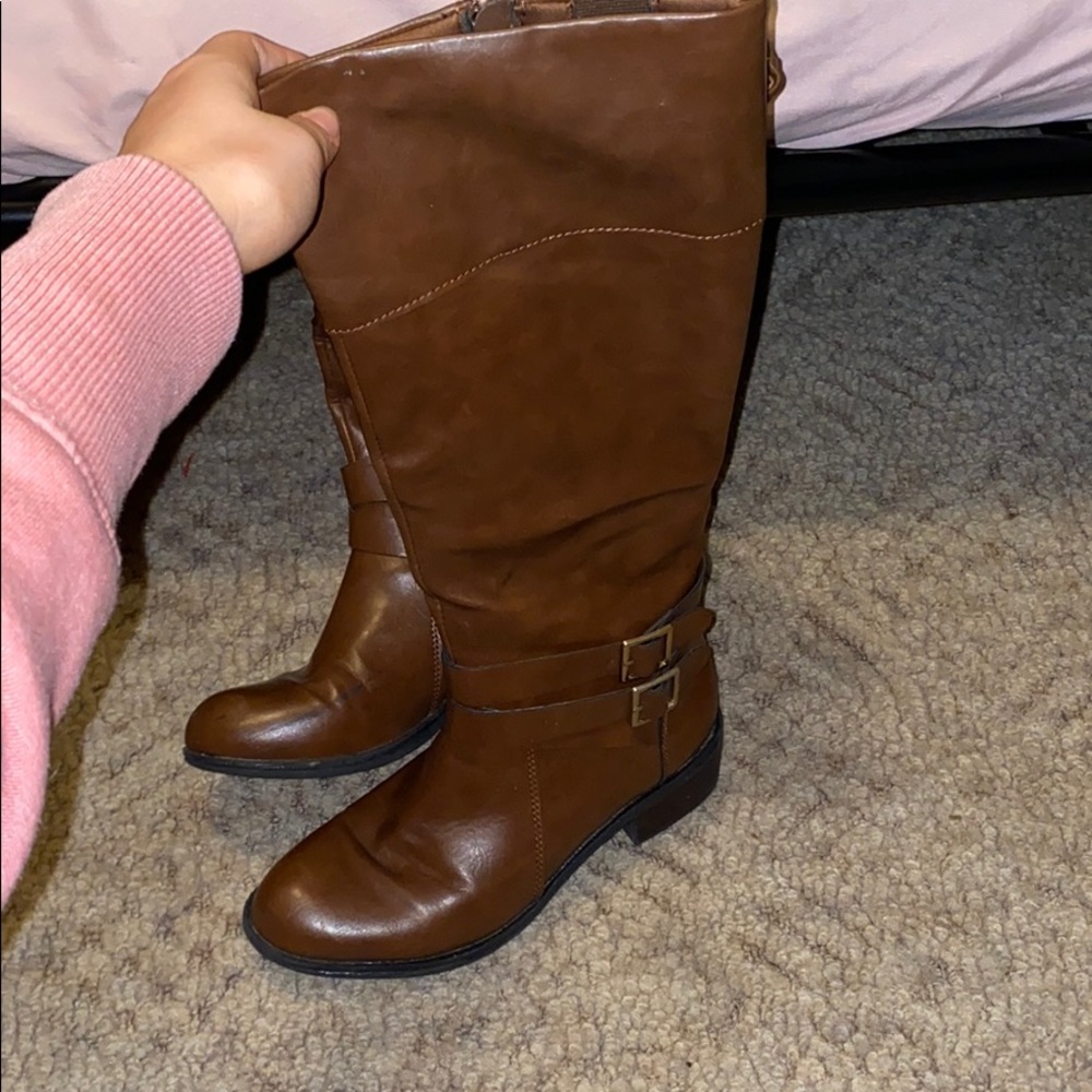 Brown tall boots